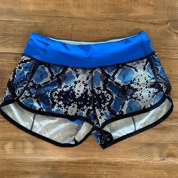 Lululemon Run: Speed Short 
Mini Ziggy Snake Caspian Blue Pipe Dream - Picture 2 of 7
